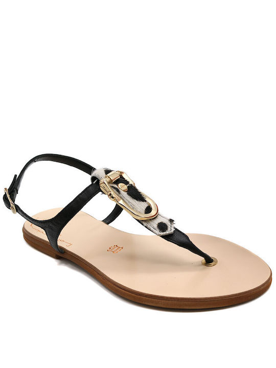 Robinson Women's Flat Sandals with Strap in Black Color