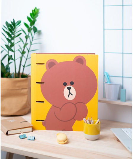 Grupo Erik Ντοσιέ με 4 Κρίκους για Χαρτί A4 Πολύχρωμο Line Friends