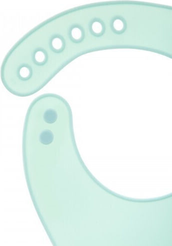 Minene Σαλιάρα Σιλικόνης με Κουμπί με Τσέπη Light Blue
