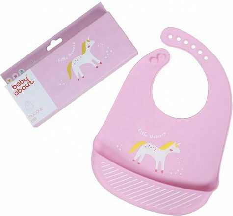 Baby Wise Cute Animals Wasserdicht Lätzchen Silikon mit Taste & Tasche Rosa