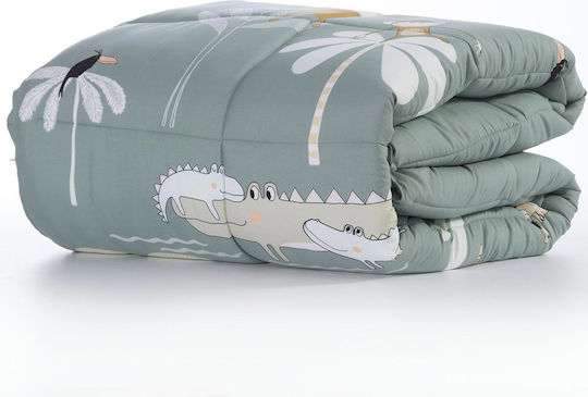 Nef-Nef Homeware Kinderbettdecke Einzel Jungle Company Aqua 160x220cm