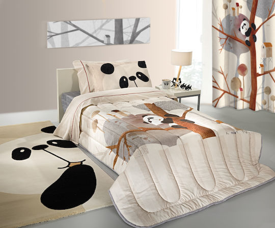 Saint Clair Παιδικό Πάπλωμα Μονό Panda Μπεζ 160x220εκ.