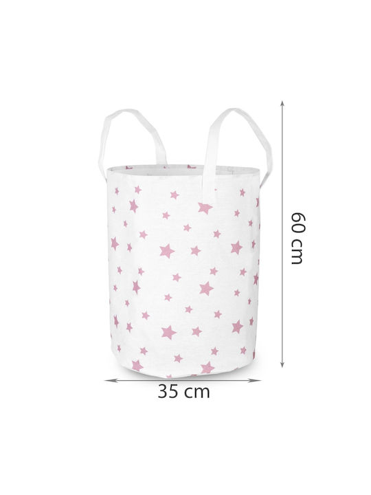 Ricokids Children's Laundry Basket made of Fabric Stars White 45x35cm 1pcs