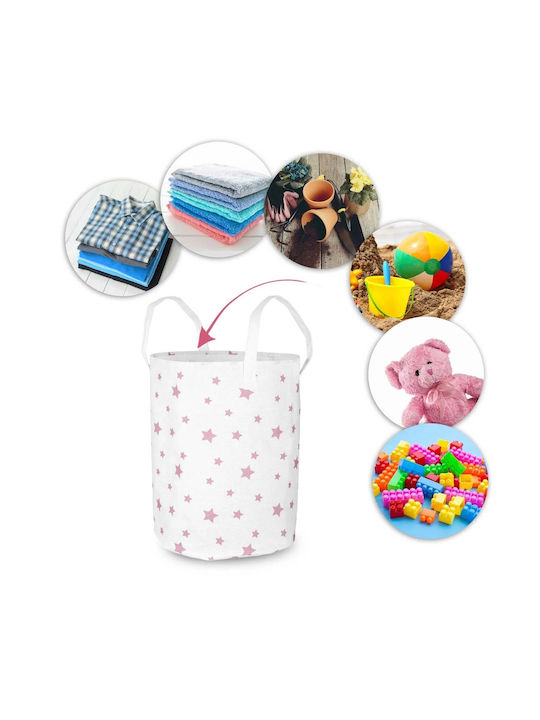 Ricokids Children's Laundry Basket made of Fabric Stars White 45x35cm 1pcs