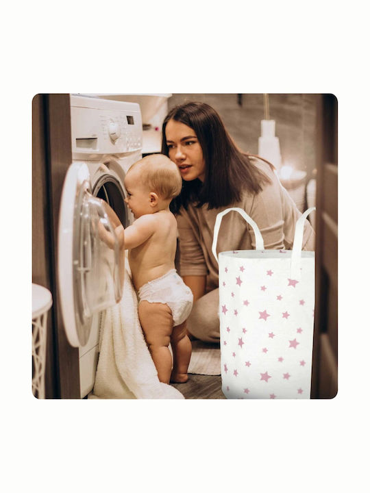 Ricokids Children's Laundry Basket made of Fabric Stars White 45x35cm 1pcs