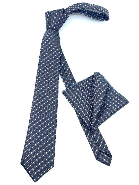 Legend Accessories Σετ Ανδρικής Γραβάτας με Σχέδια σε Navy Μπλε Χρώμα