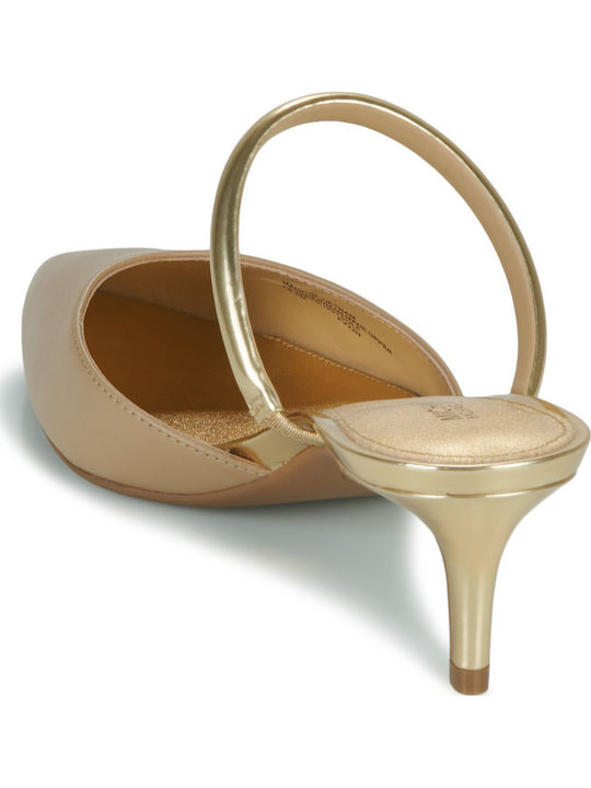 Jessa Piele Mule cu Subțire cu talpă joasă Toc Camel