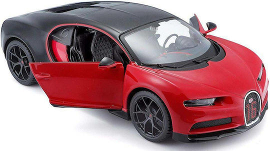 Bburago Bugatti Chiron Toy Car Chiron - Red-Black Scale 1:18 for 3+ Years