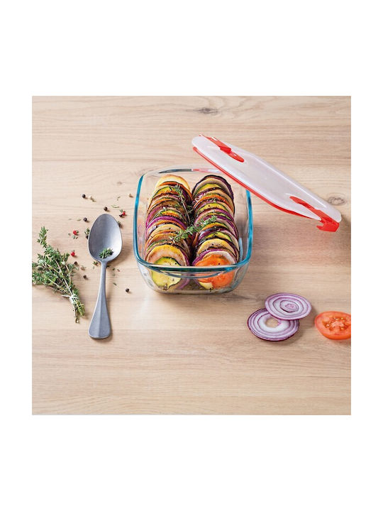 Pyrex Cοοk & Heat Δοχείο Φαγητού Γυάλινο Κόκκινο 2.2lt