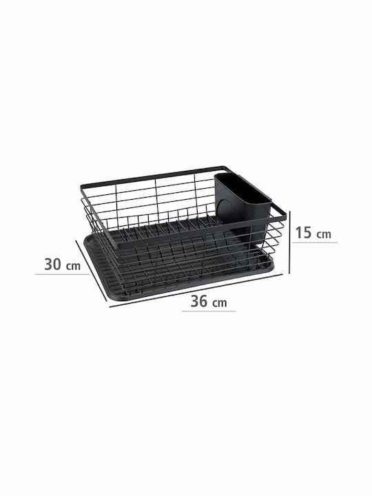 Wenko Metallisches Schwarz Spülbeckenablauf 36x30x15cm