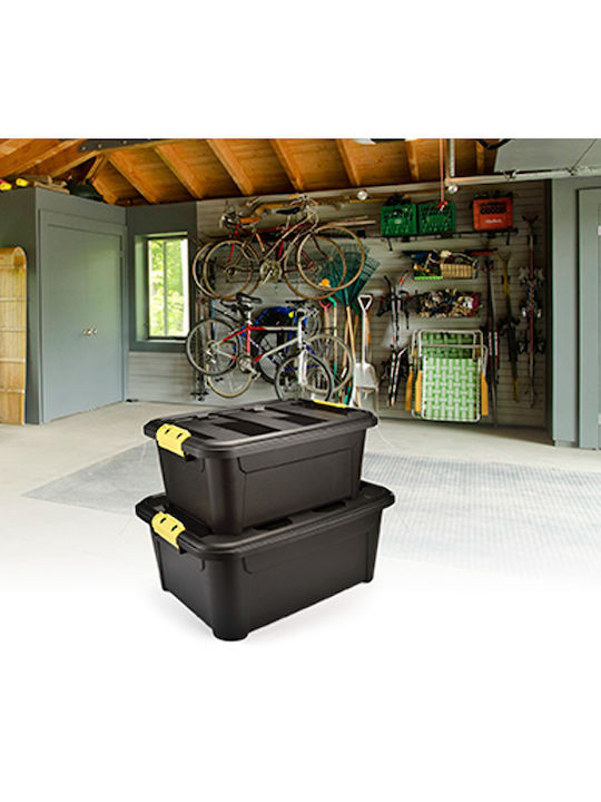 Viosarp New Gen Plastic Storage Box with Lid Black 48.5x36.5x26.5cm