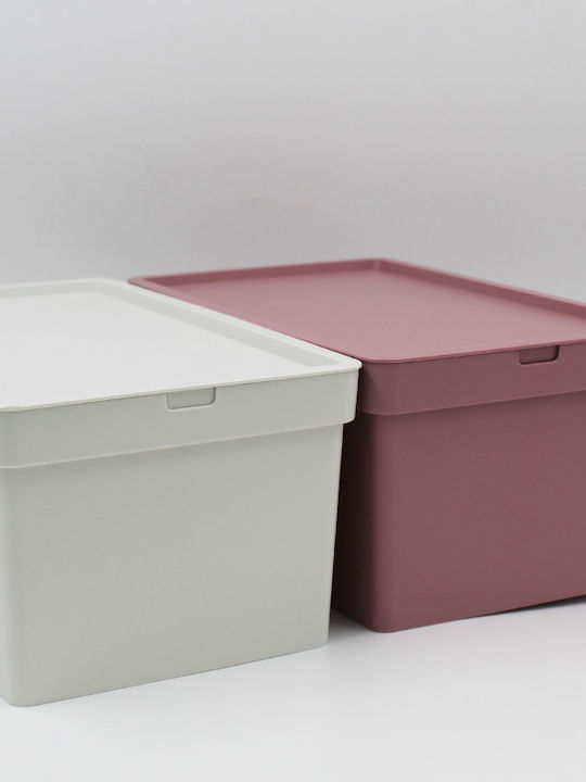 Viomes Nova Plastic Storage Box with Lid Pink 35x25.5x13.5cm 1pcs