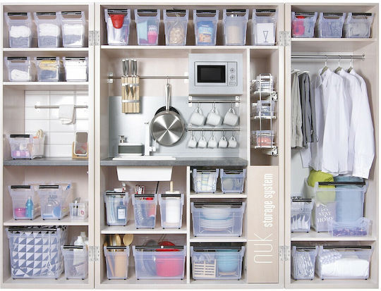 Prosperplast Plastic Storage Box with Wheels Transparent 57.8x37.9x25.6cm