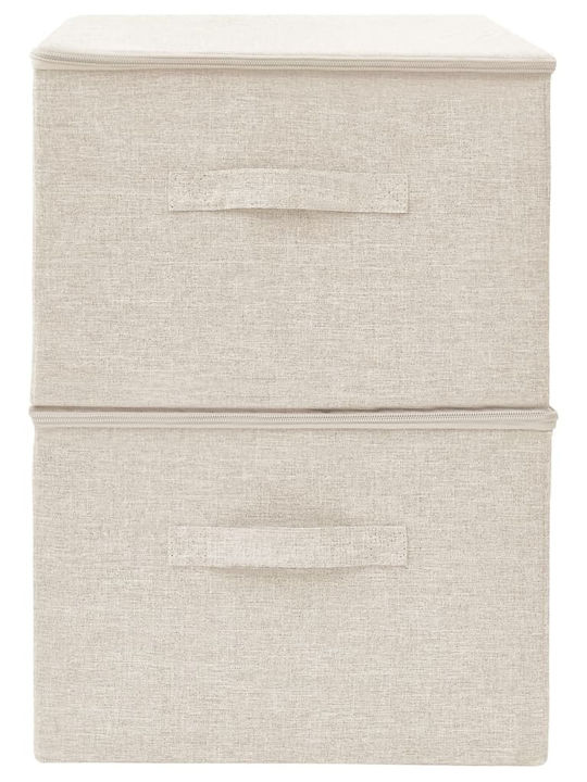 vidaXL Stoff Aufbewahrungsbox mit Deckel Beige 43x34x23cm 2Stück