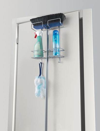 Metaltex Broomy Επιτοίχια Ραφιέρα Μπάνιου Μεταλλική 30x12x46cm Ασημί
