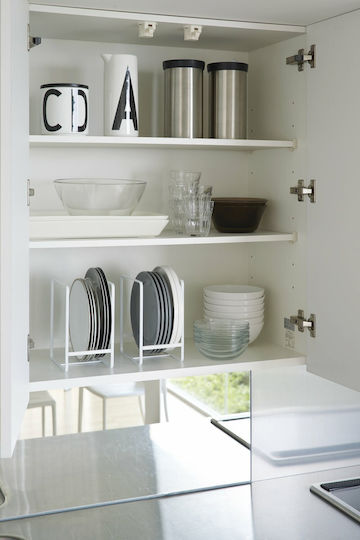 Yamazaki Metallic Cabinet Dish Rack 11.5x16x20cm White