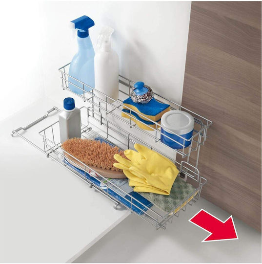 Metaltex Ραφιέρα Ντουλαπιού Limpio Μεταλλική 50x20x28εκ. Ασημί