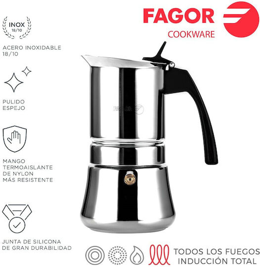 Fagor Etnica Кафеварки За Еспресо 4 Чаши Inox Сребрист