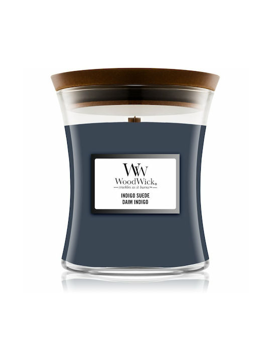 WoodWick Scented Candle Jar with Scent Indigo Suede Blue 85gr 1pcs