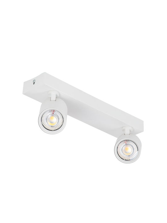 GloboStar Leonardo Double LED Natural White Spot in White Color