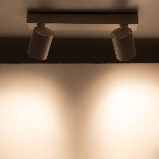 GloboStar Leonardo Dublu LED Alb Natural Spot în Culoare Alb