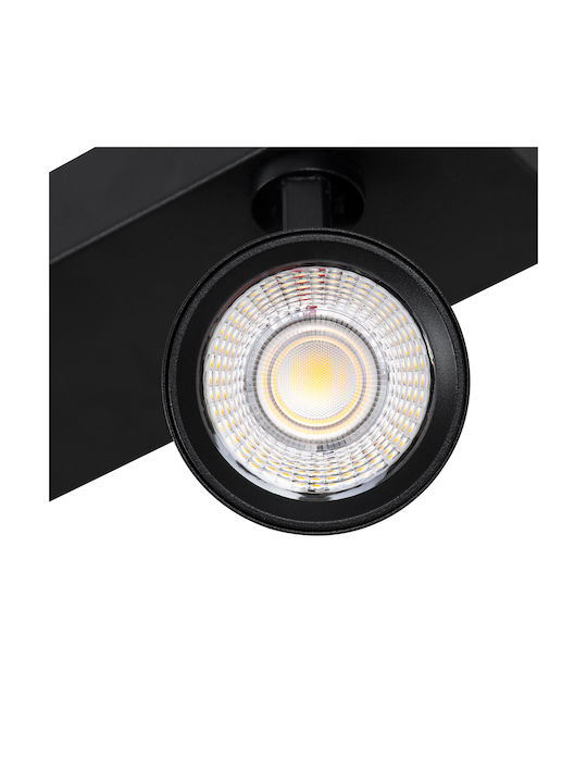 GloboStar Leonardo Triple LED Natural White Spot in Black Color