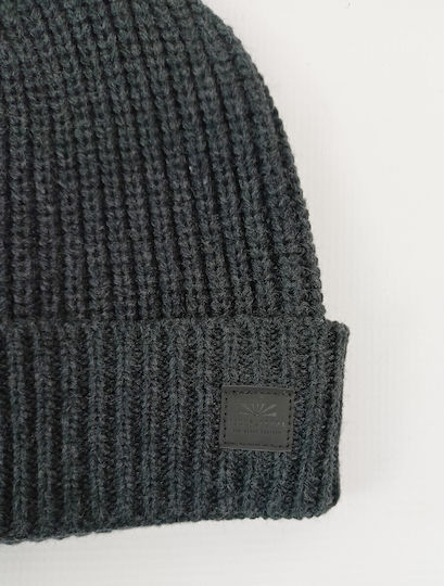 Beanie Unisex Beanie with Rib Knit in Gray color
