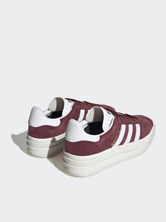 Gazelle Bold Flatforms Sneakers Shadow Red / Cloud White / Core White