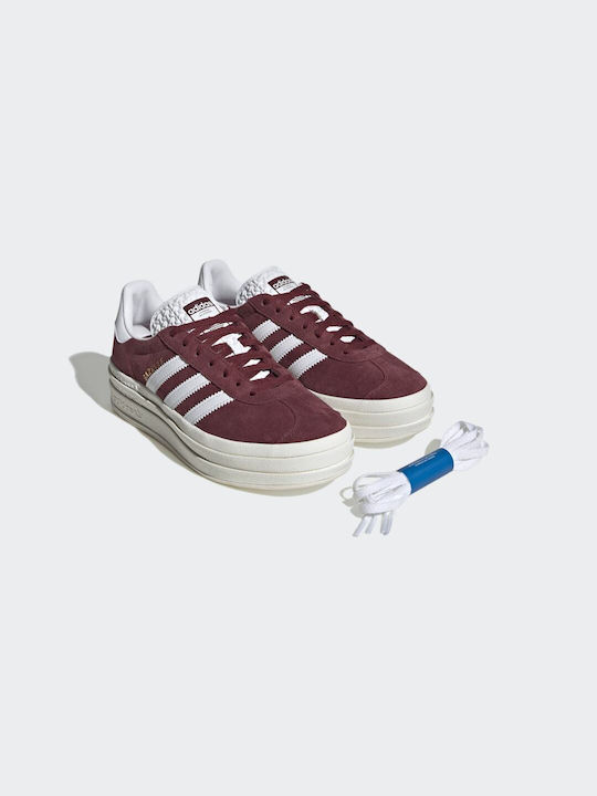 Adidas Gazelle Bold Γυναικεία Flatforms Sneakers Shadow Red / Cloud White / Core White