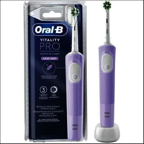 Oral-B Vitality Pro Protect X Clean Електрическа Четка за Зъби с Таймер за Четкане Lilac Mist