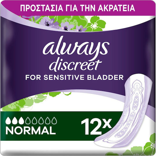 Always Discreet Normal Women's Incontinence Pad Normal Flow 3 Drops 12pcs