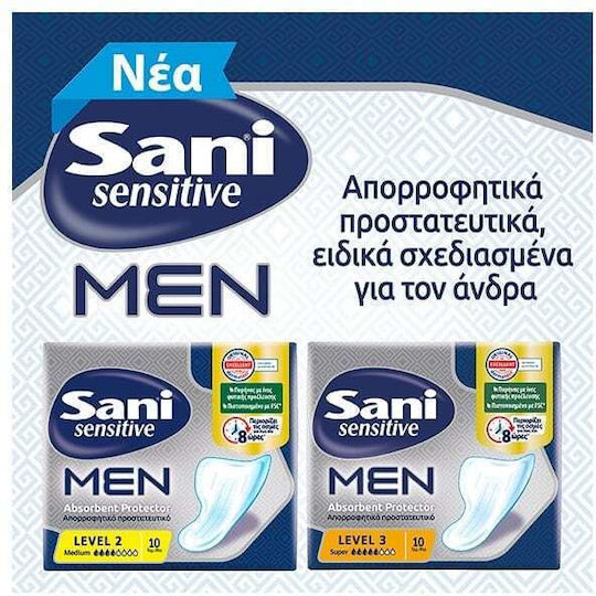 Sani Sensitive Men Medium Level 2 Men's Incontinence Pad Normal Flow 4 Drops 10pcs