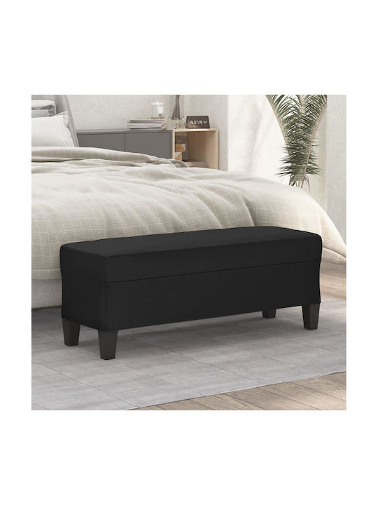 Stool Bench Stool Upholstered with Leatherette Black 100x35x41cm