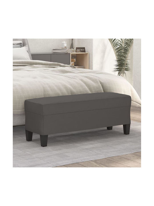 Stool Bench Stool Upholstered with Leatherette Gray 100x35x41cm