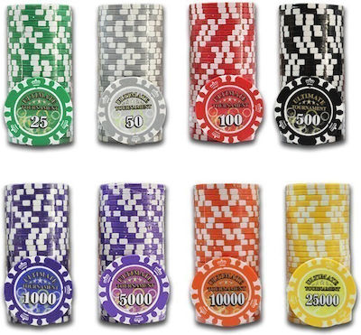 National Set 500 Numbered Poker Chips 14gr in Suitcase with 2 Decks