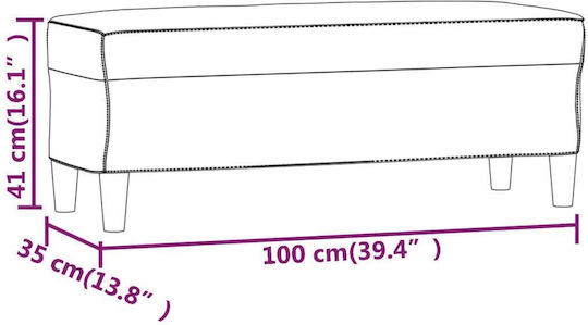 Столче За Пейка Облечено С Текстил Бордо 100x35x41см