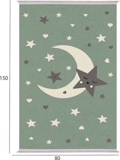 HomeMarkt Kids Synthetic Rug Moon And Stars Rug Stars 80x150cm