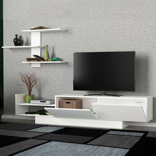 Unitate TV pentru sufragerie Egemen Alb L180xA32xÎ40buc