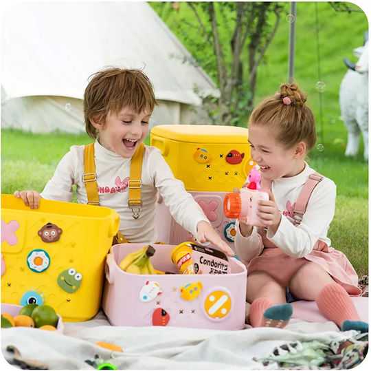 Children's Storage Box made of Plastic Yellow 33.2x31.7x18.1cm 1pcs