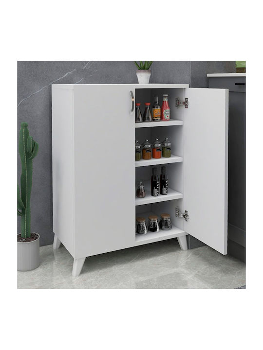 Ξύλινη Παπουτσοθήκη Lilly με 4 Ράφια Λευκή Μ72xΠ32.5xΥ88cm