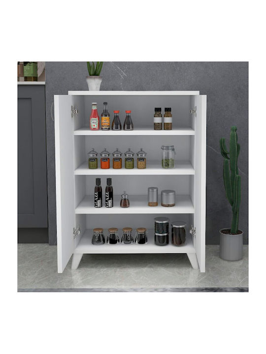Ξύλινη Παπουτσοθήκη Lilly με 4 Ράφια Λευκή Μ72xΠ32.5xΥ88cm