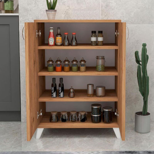 Lilly Wooden Shoe Organizer with 4 Shelves Pine Oak 72x32.5x88cm