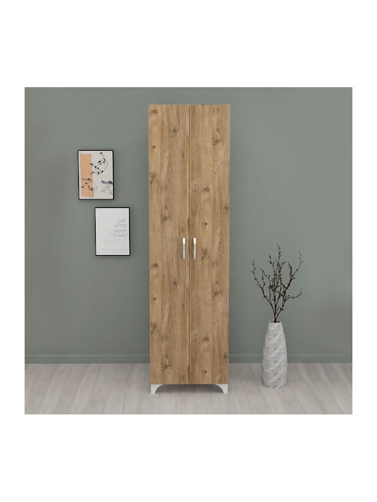 Lilly Wooden Shoe Organizer with 8 Shelves Pine Oak 49x32x178cm