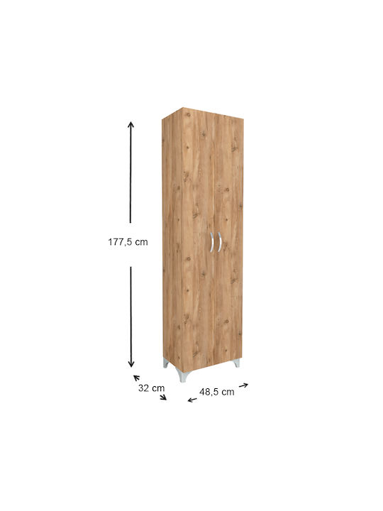 Lilly Wooden Shoe Organizer with 8 Shelves Pine Oak 49x32x178cm