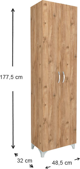 Дървен Обувна рафт Lilly с 8 рафта Pine Oak Д49xШ32xВ178см