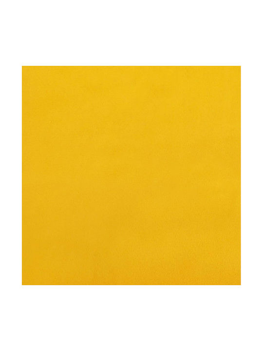 Velvet Upholstered Yellow Footstool 60x50x41cm