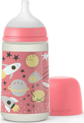 Suavinex Plastic Bottle SX Pro Space Anti-Colic with Silicone Nipple for 3+ months Pink Space 270ml 1pcs