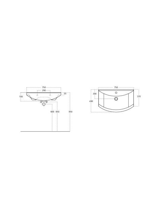 Sanovit Zenon 6075 Inset Sink Porcelain 75x50x18cm White
