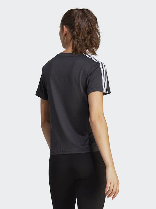 Adidas Essentials 3-Stripes Дамска Спортна Тениска Черно