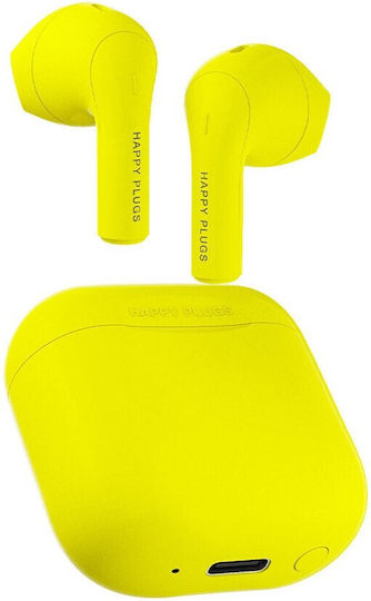 Happy Plugs Joy In-ear Bluetooth Handsfree Earphones with Sweat Resistance and Charging Case Yellow
